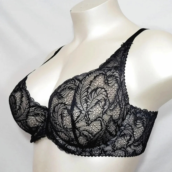 42D Paramour 115027 Lou Lou Lace Unlined UW‎ Bra Black - Picture 2 of 11